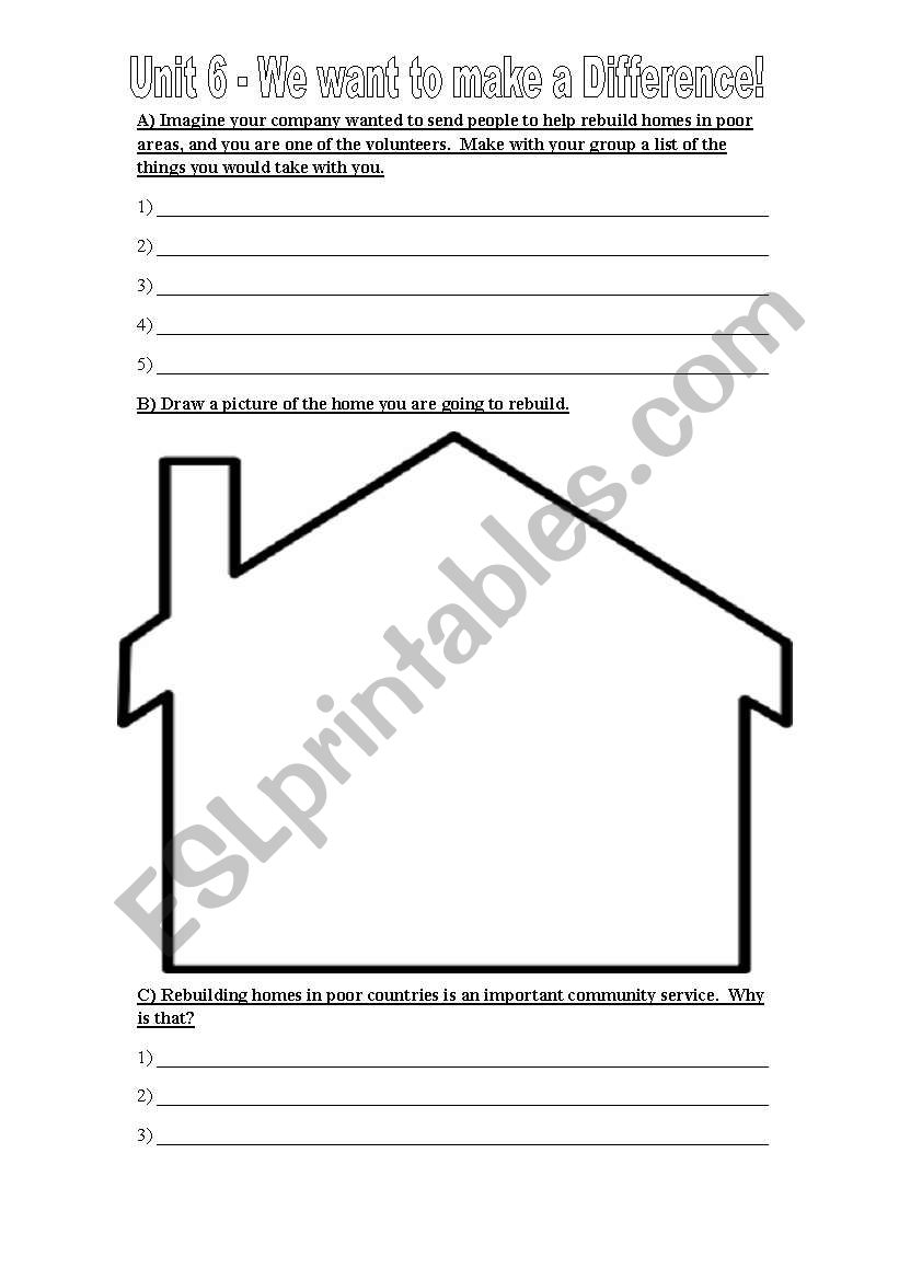 Community Service Worksheet worksheet