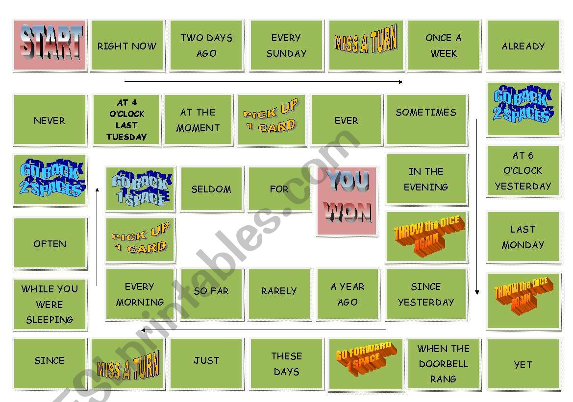 Tense Revision Board Game worksheet