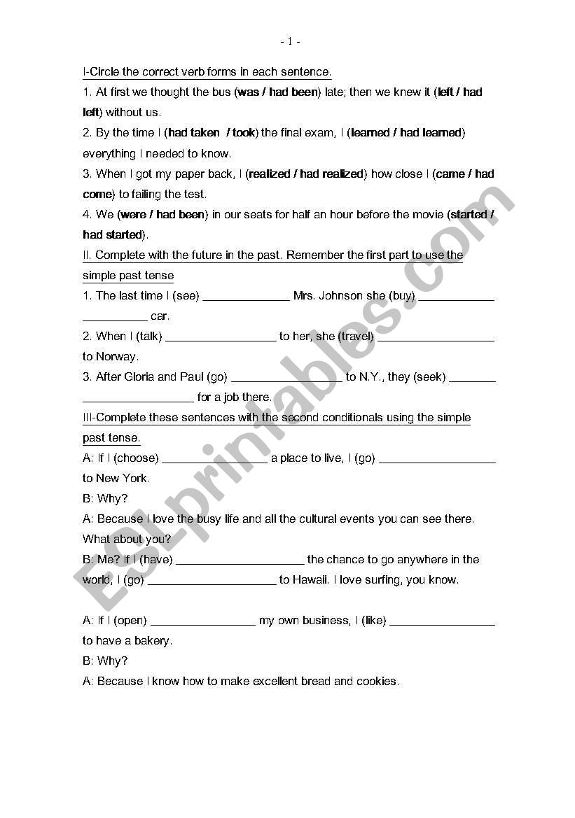 Simple Past Tense & Past Perfect Tense