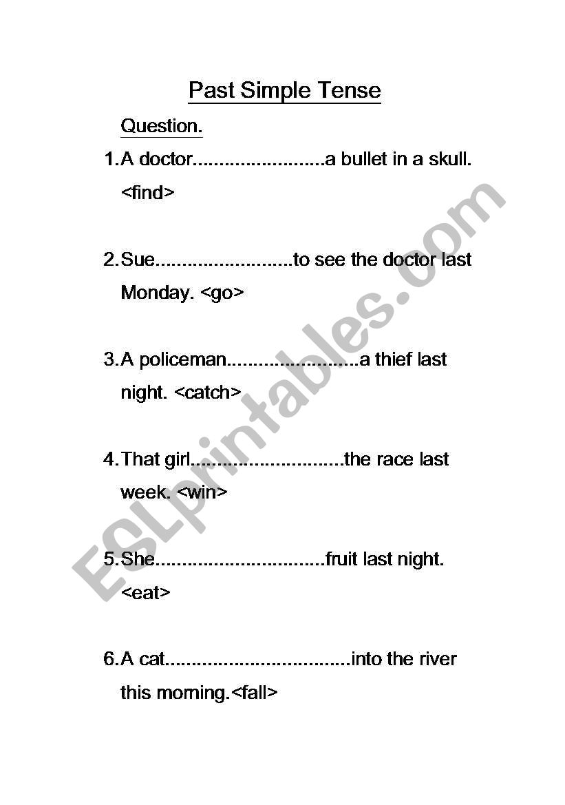 past simple tense worksheet