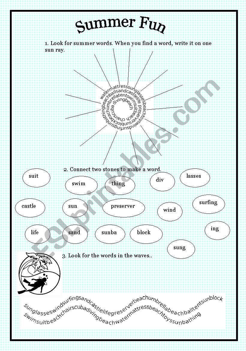 Summer Fun worksheet