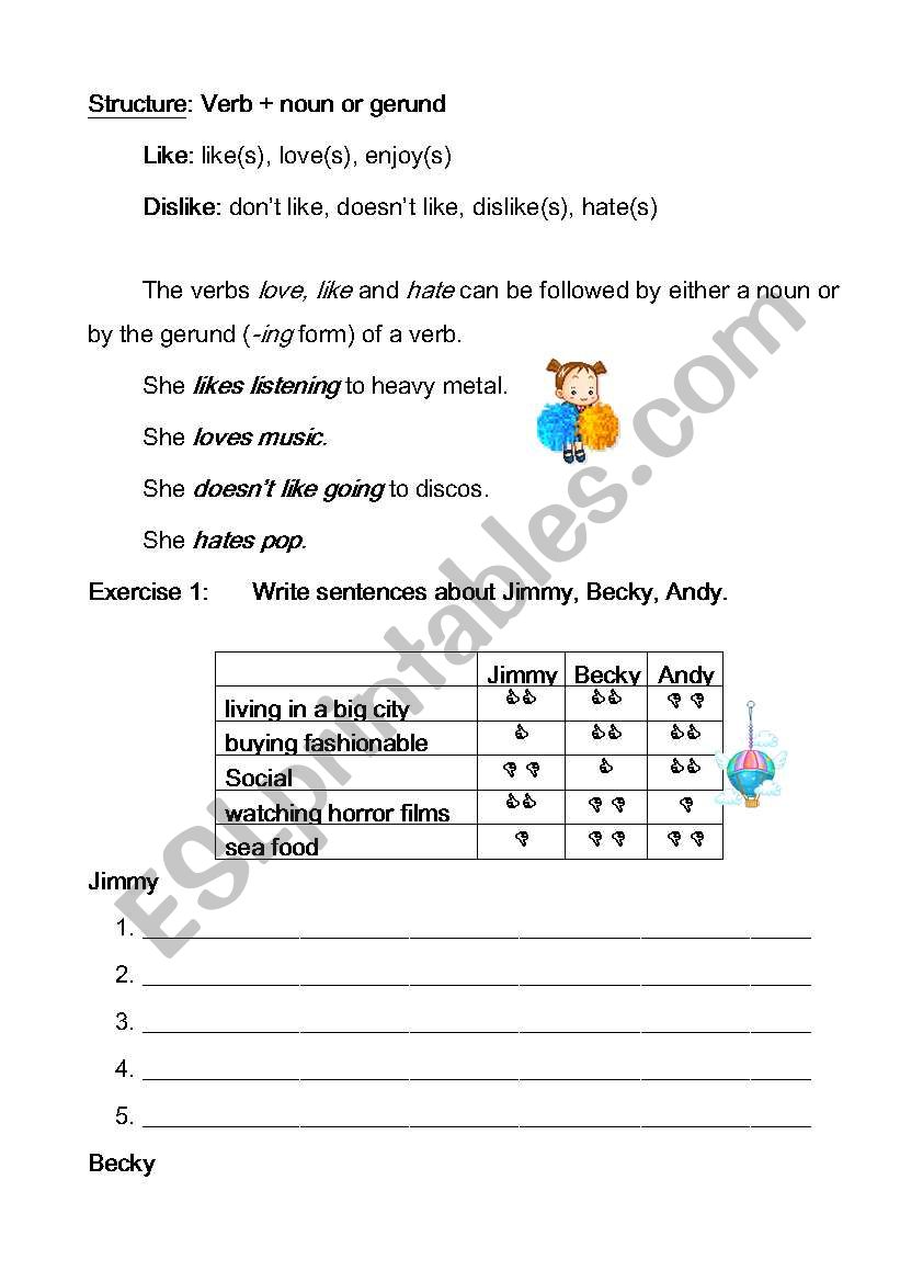 Gerund worksheet