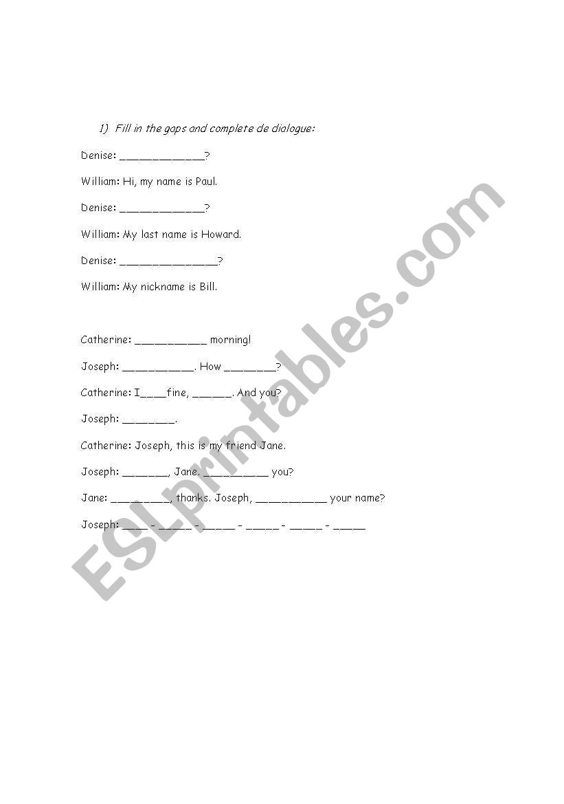 Greetings! worksheet