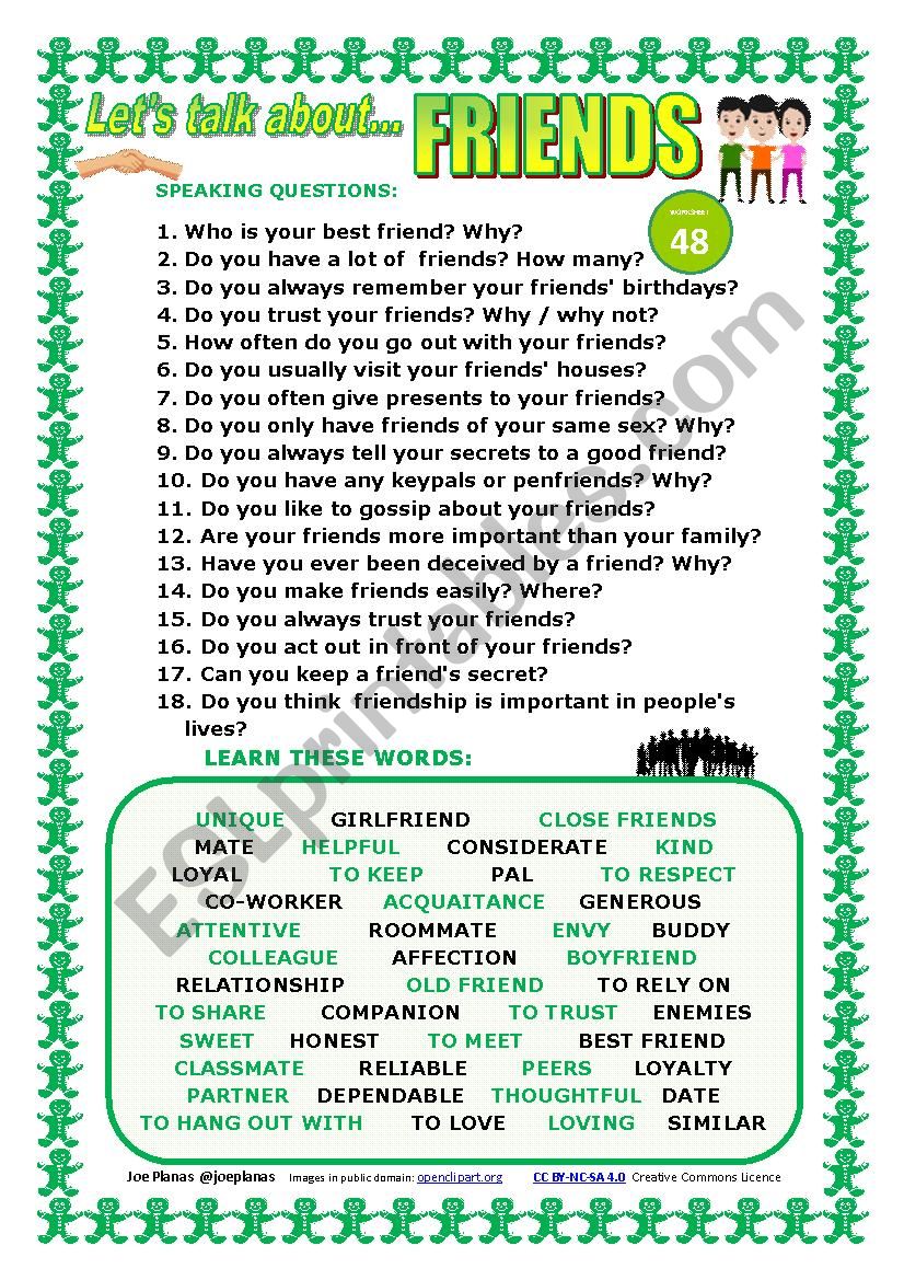 LETÂ´S TALK ABOUT FRIENDS (SPEAKING SERIES 48) NEW VERSION