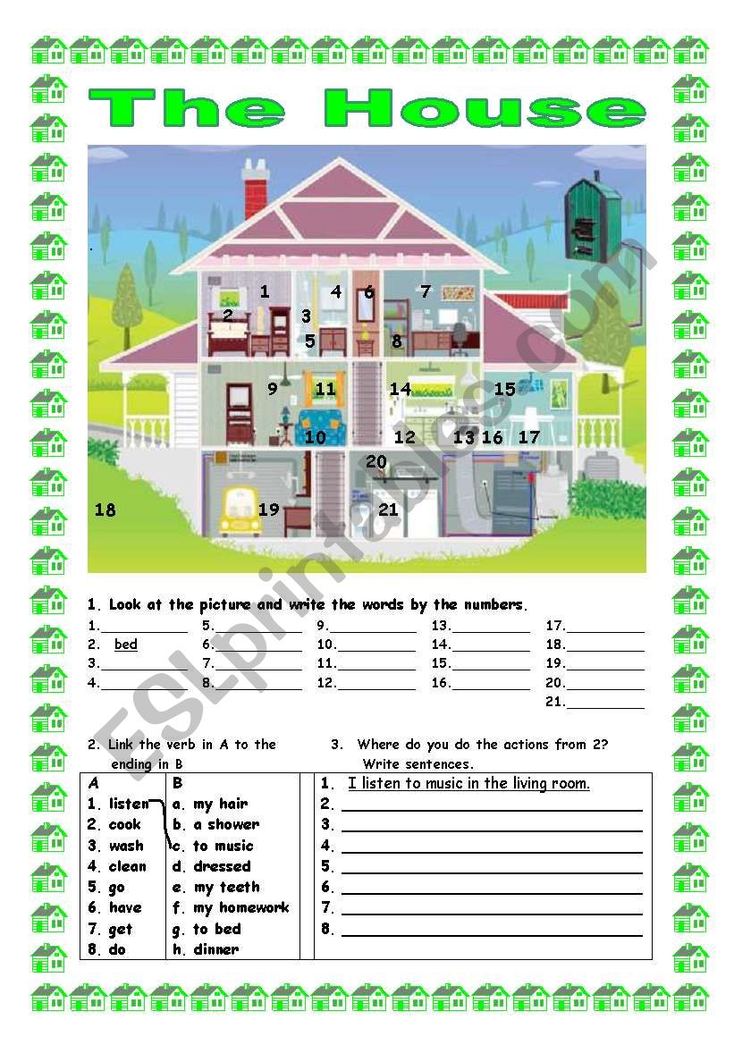 The House worksheet