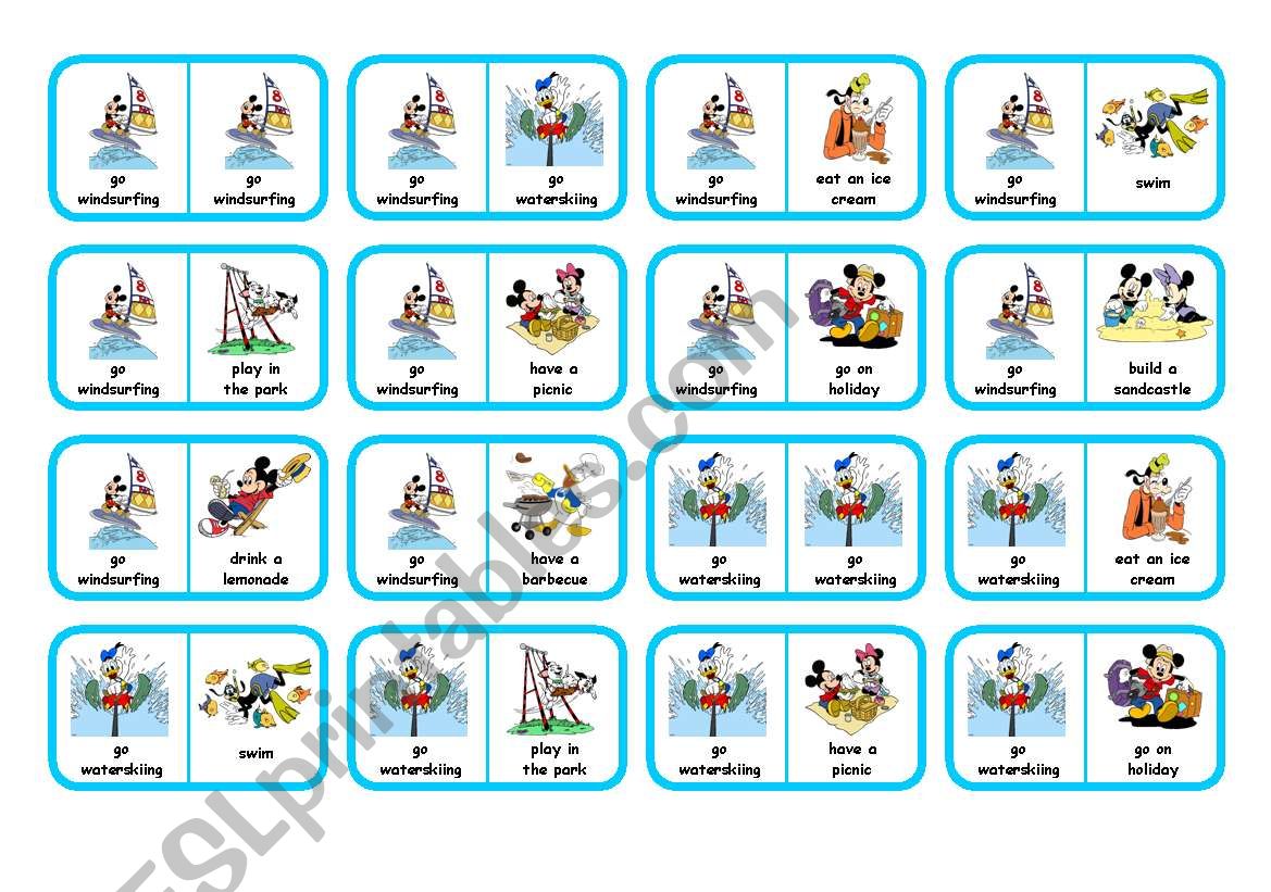 SUMMER DOMINO - DISNEY worksheet