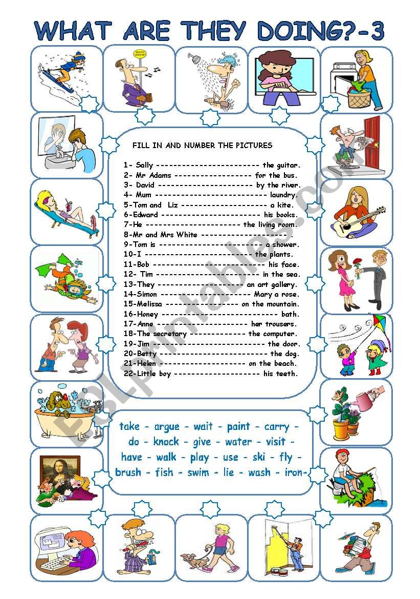 WHAT ARE THEY DOING?-3 worksheet