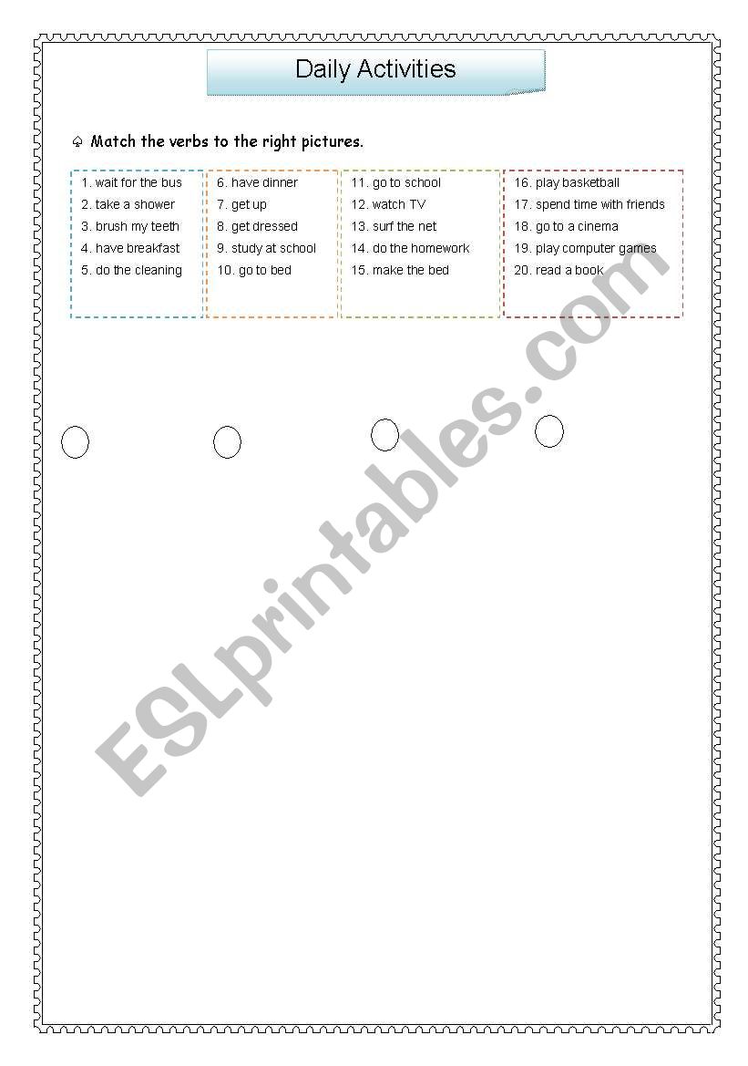 Daily Acitivites worksheet