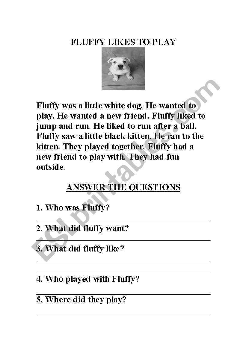 comprehension worksheet