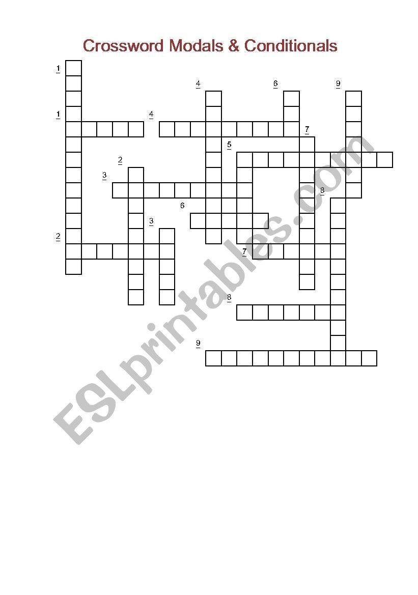 Modal Crossword worksheet