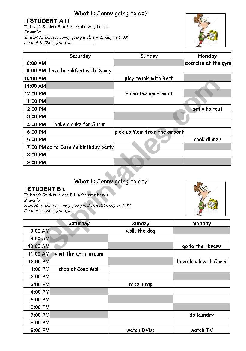 What is Jenny going to do? worksheet