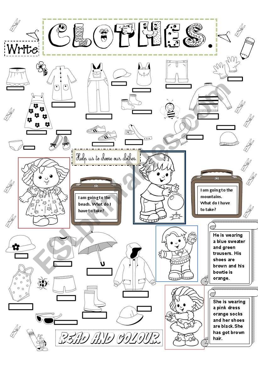 clothes worksheet