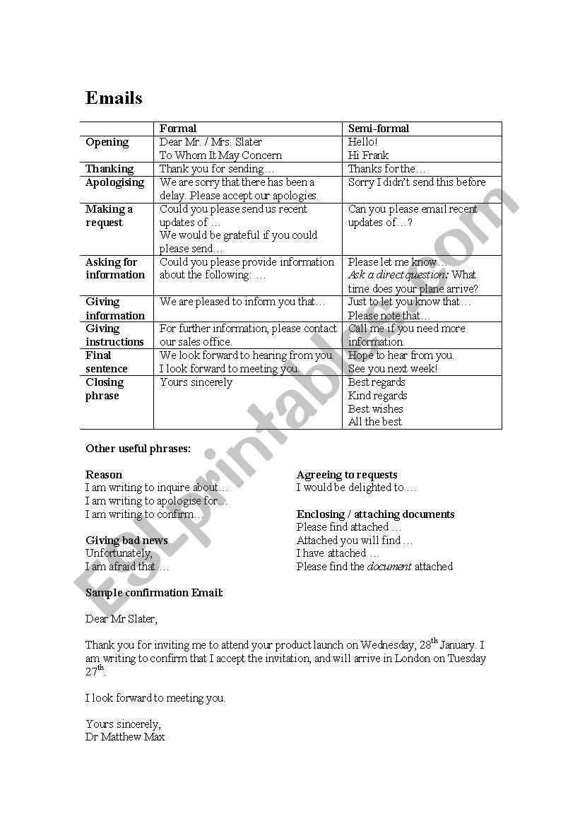 Email Survival Guide worksheet