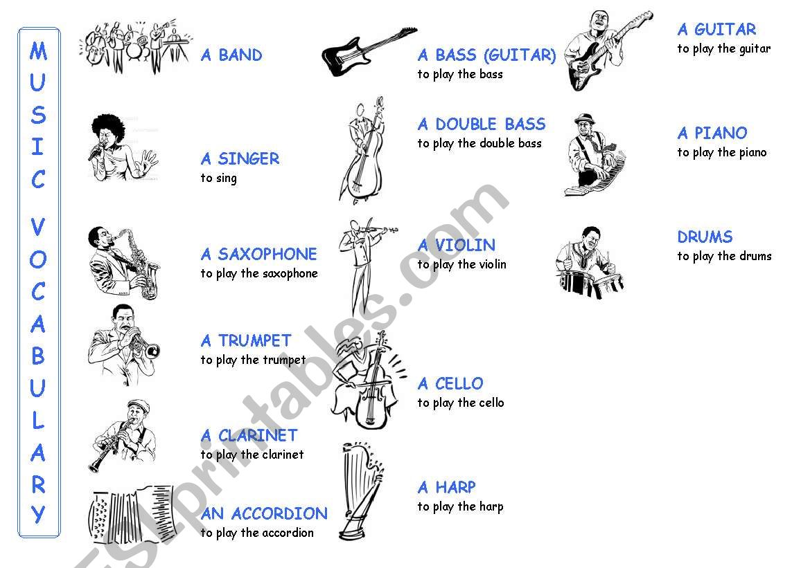 MUSIC VOCABULARY worksheet