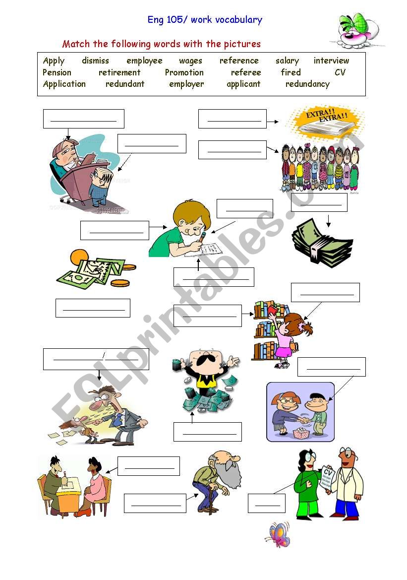 work vocabulary2 worksheet