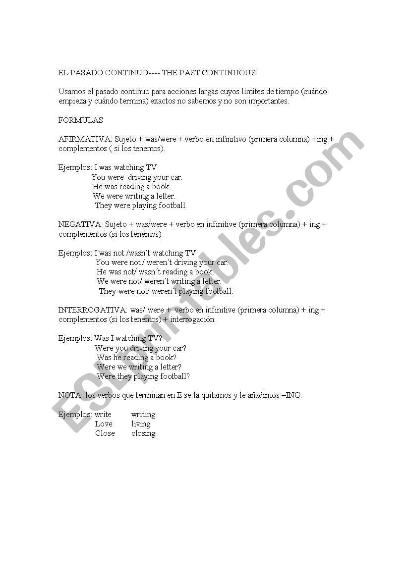 Present continuous worksheet