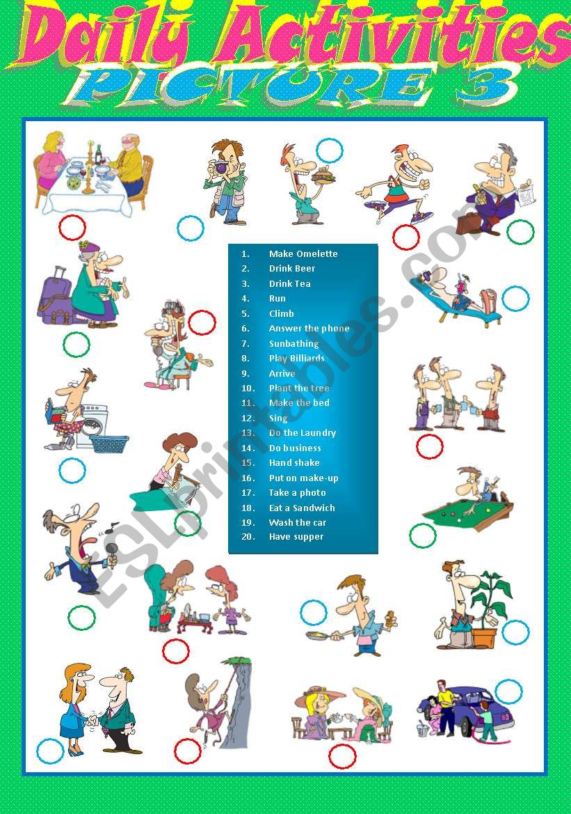 Daily Activities - Matching 3 worksheet