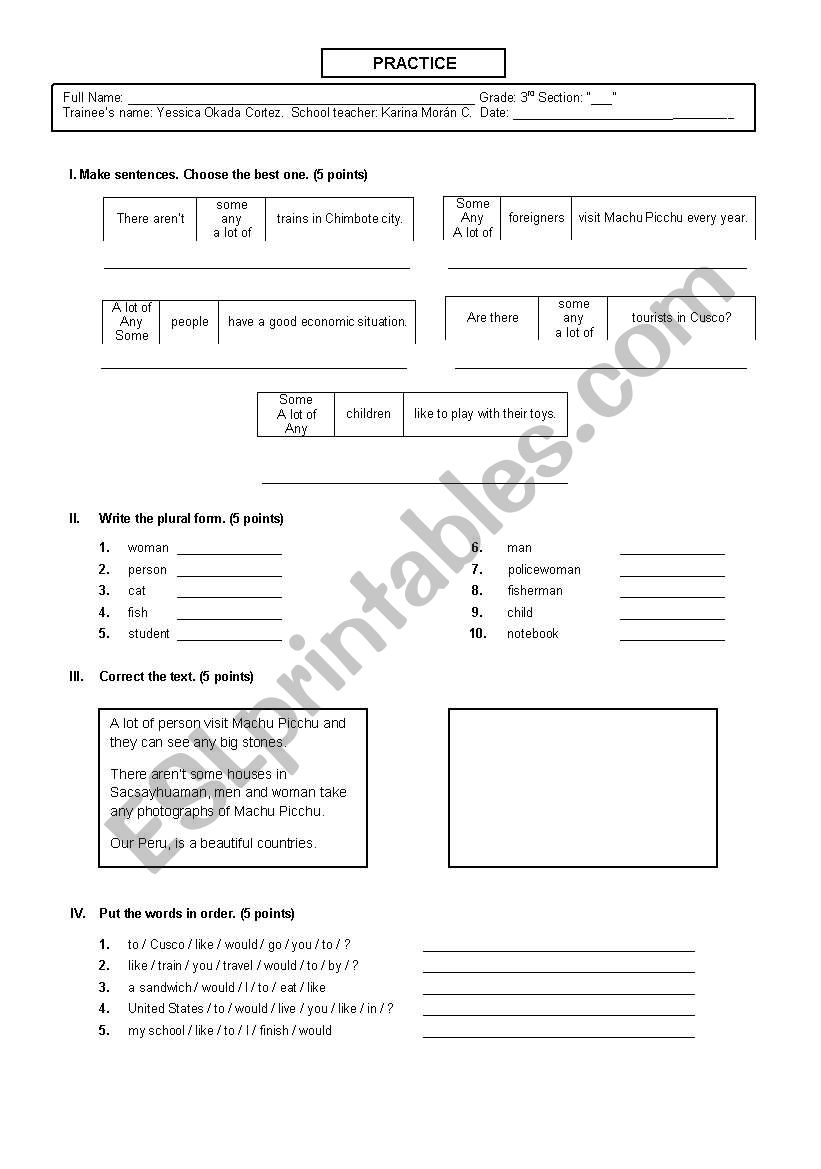 plural nouns worksheet