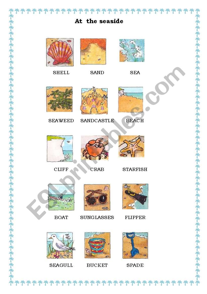 At the seaside part 1 worksheet