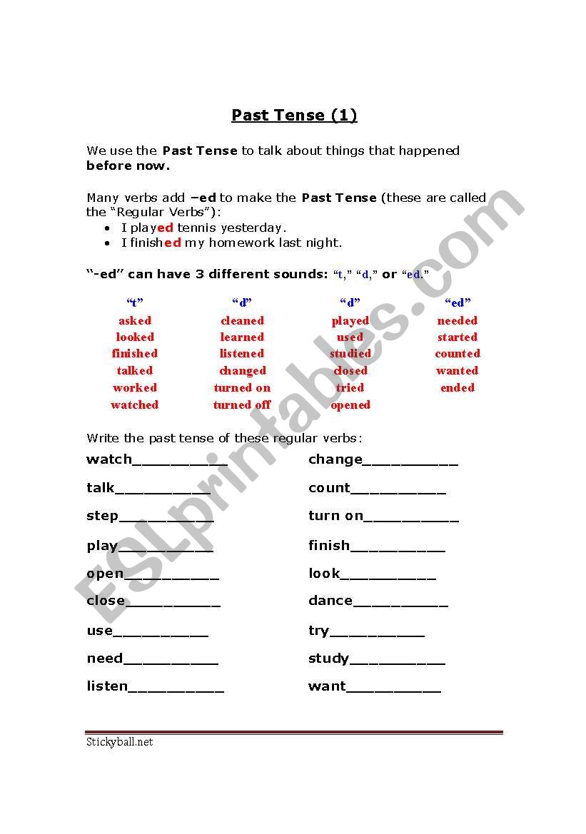 Past Simple Worksheet worksheet