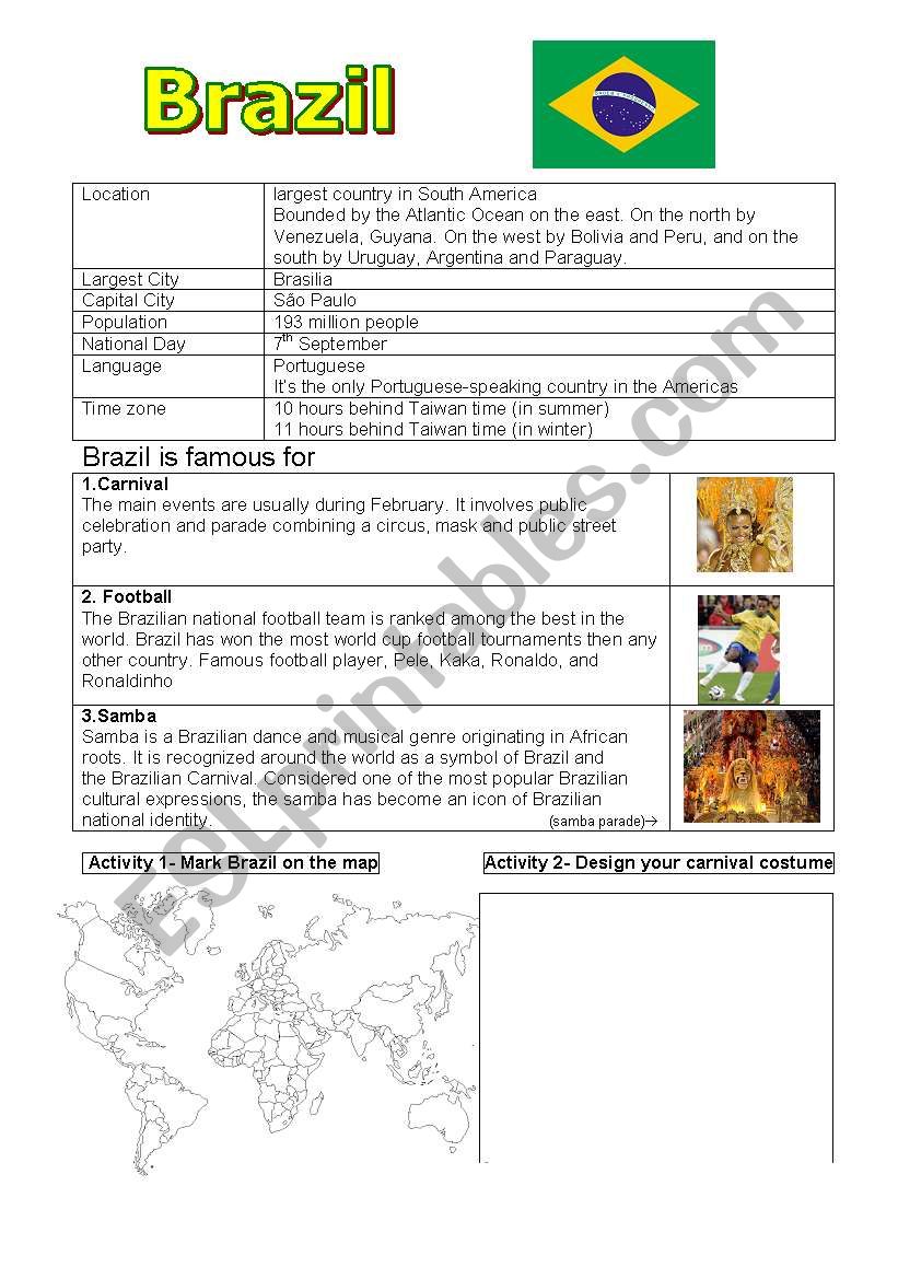 Brazil worksheet