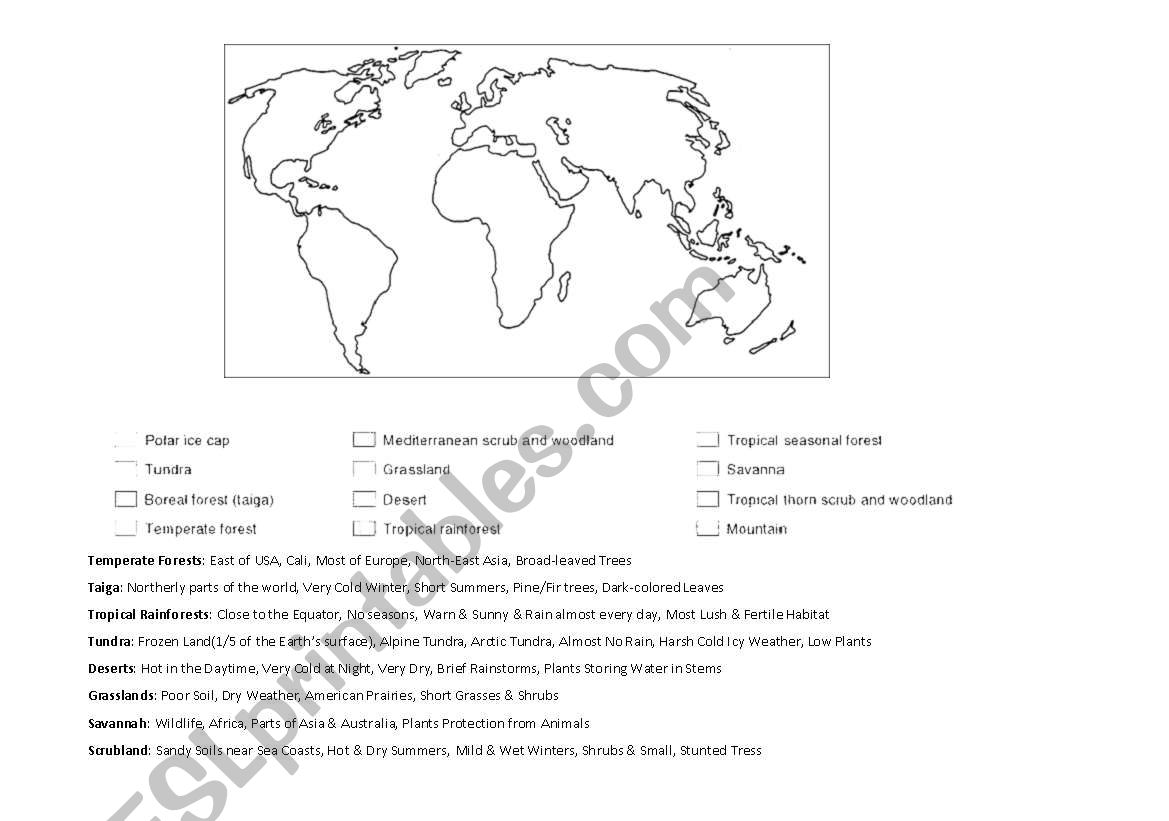 Plant Habitats of the World + Flashcard  Activity