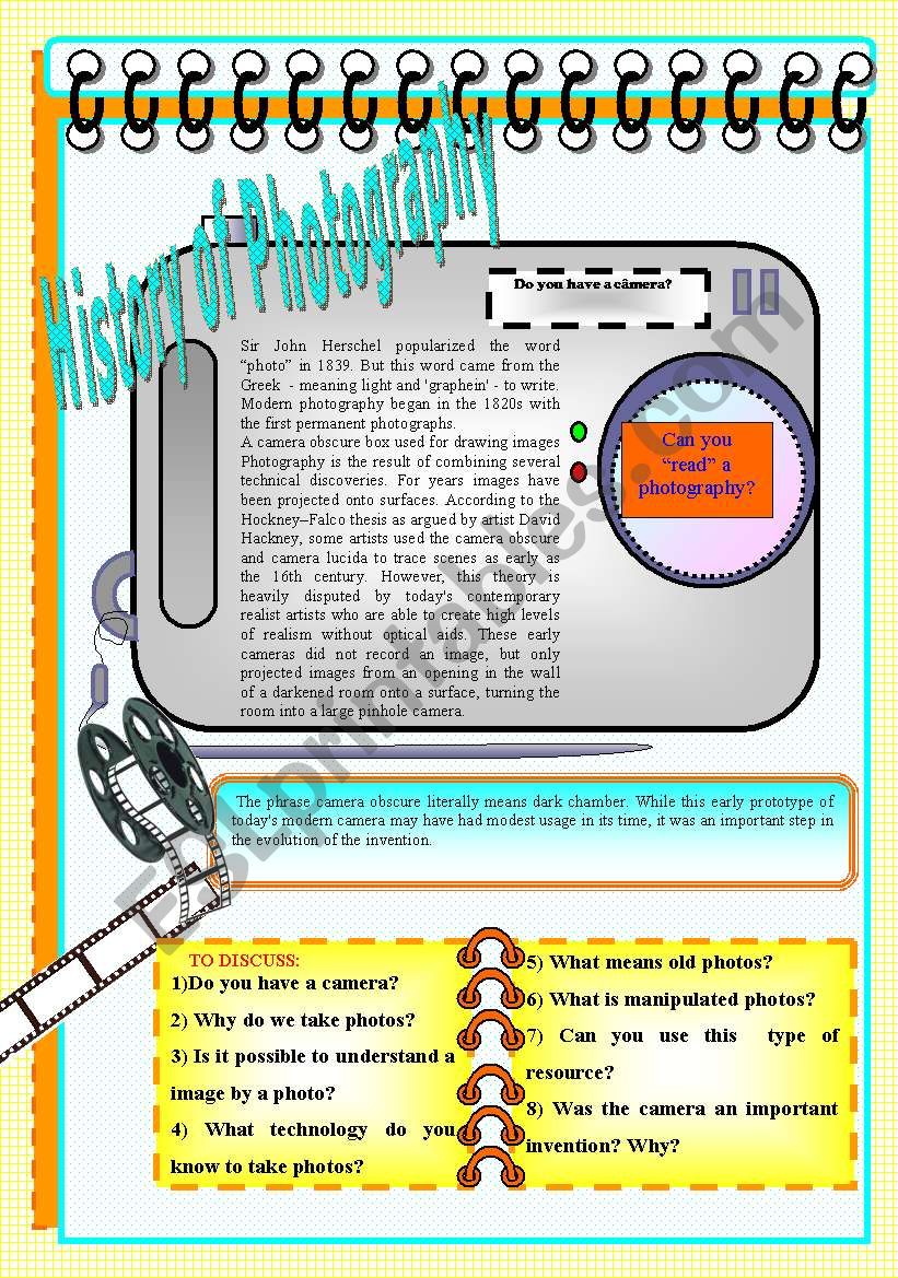 The Photography worksheet