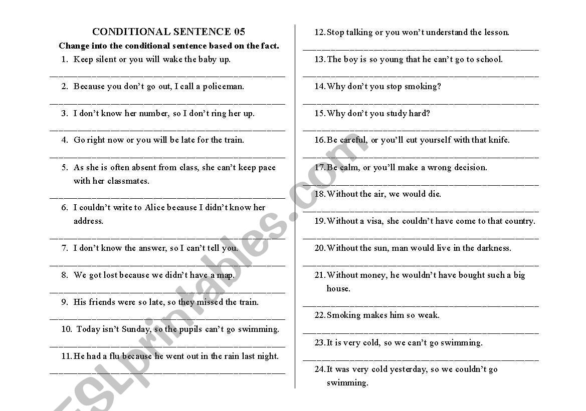 Great Conditionals Exercises worksheet