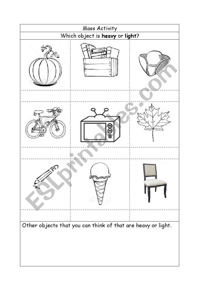 Mass  worksheet