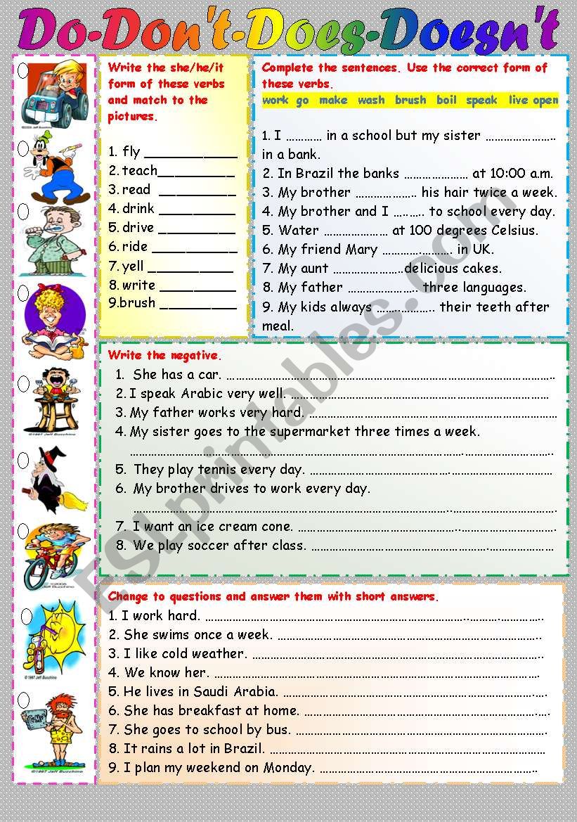 Present Simple - Do - Does worksheet