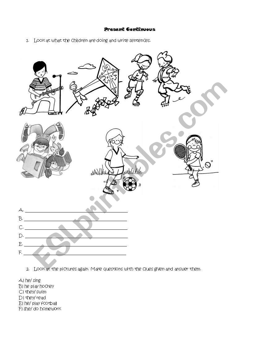 PRESENT CONTINUOUS worksheet