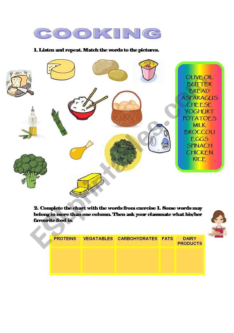 cooking worksheet