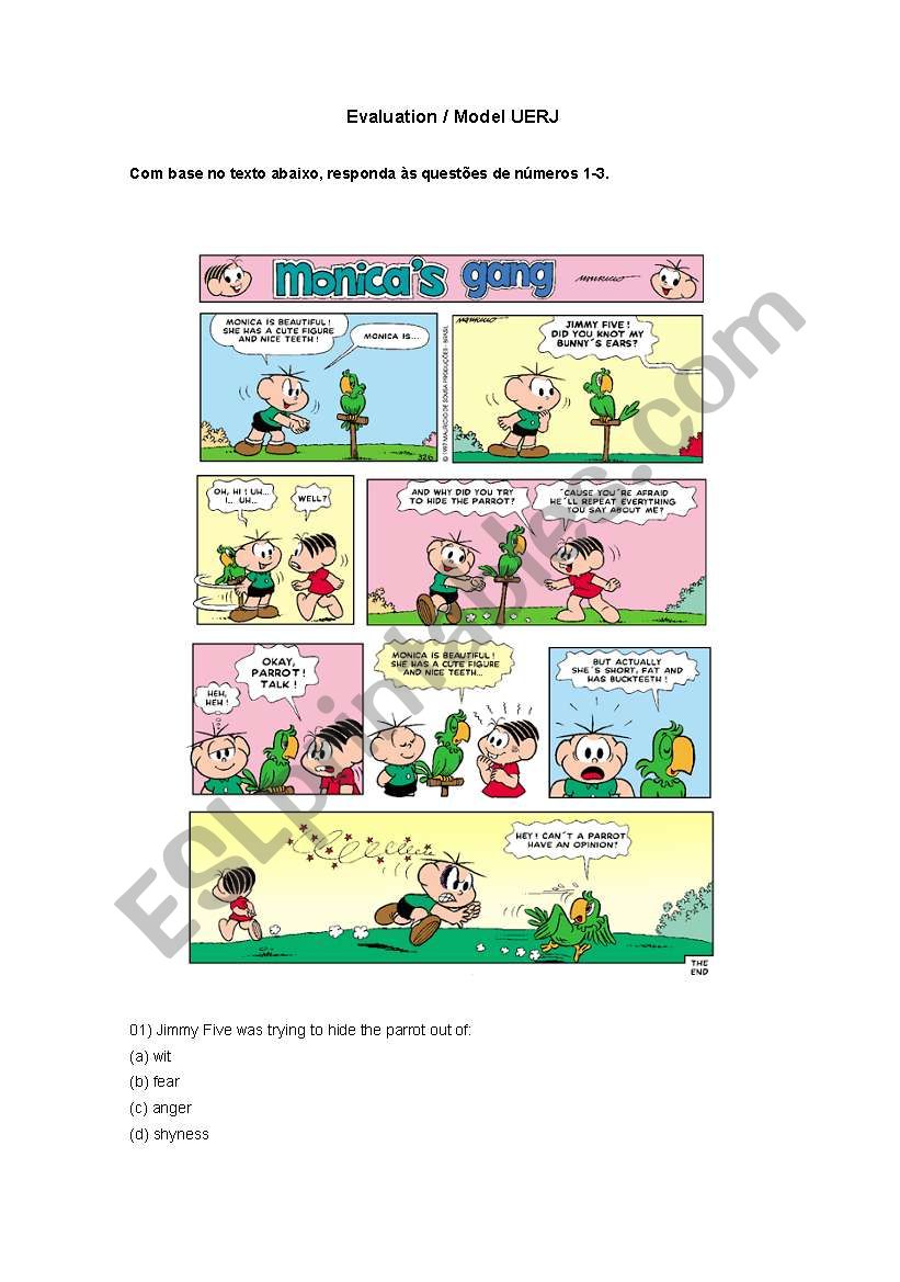 Evaluation 3 EM / Model Uerj worksheet
