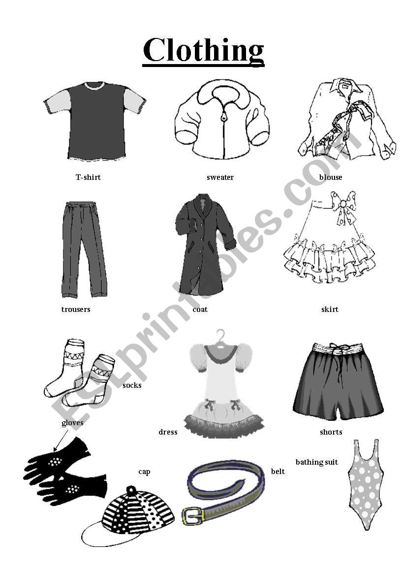 Clothing worksheet