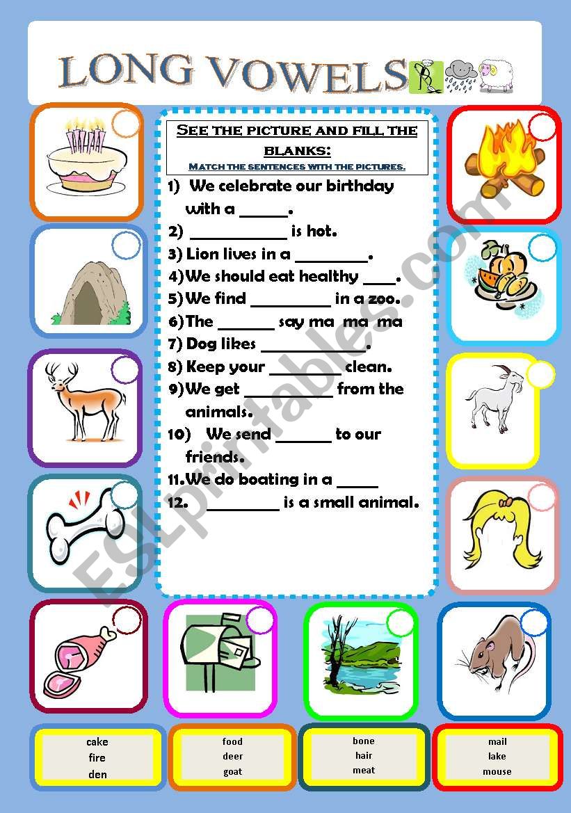 LONG VOWELS worksheet