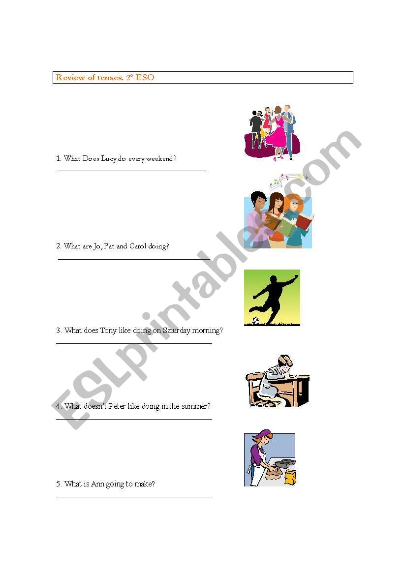 Tense Review worksheet