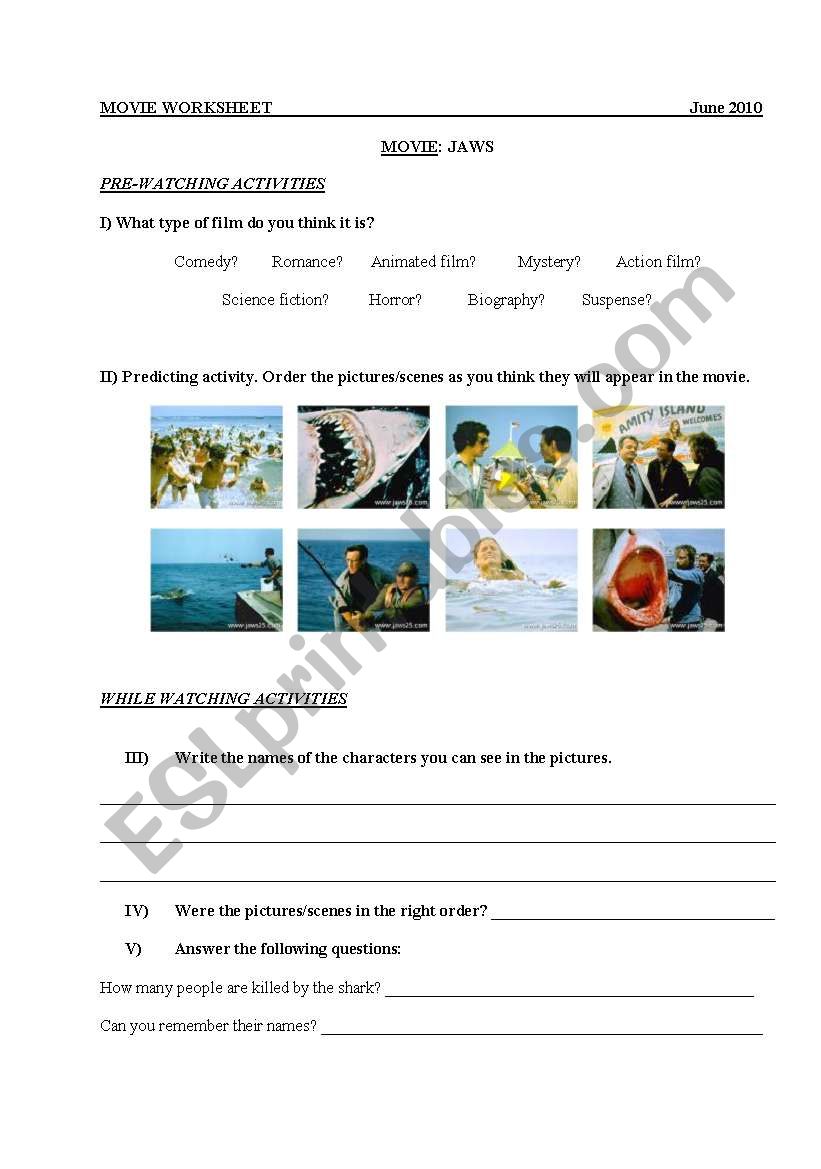 JAWS worksheet