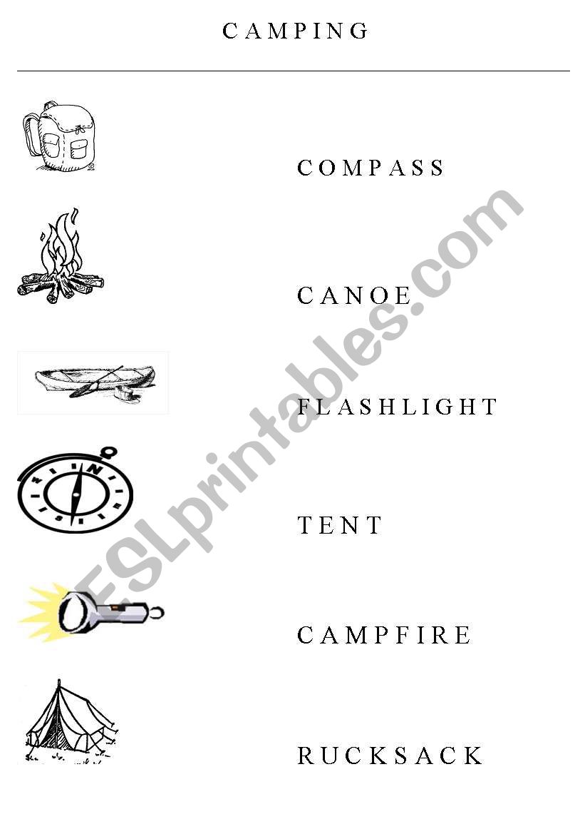 Camping worksheet