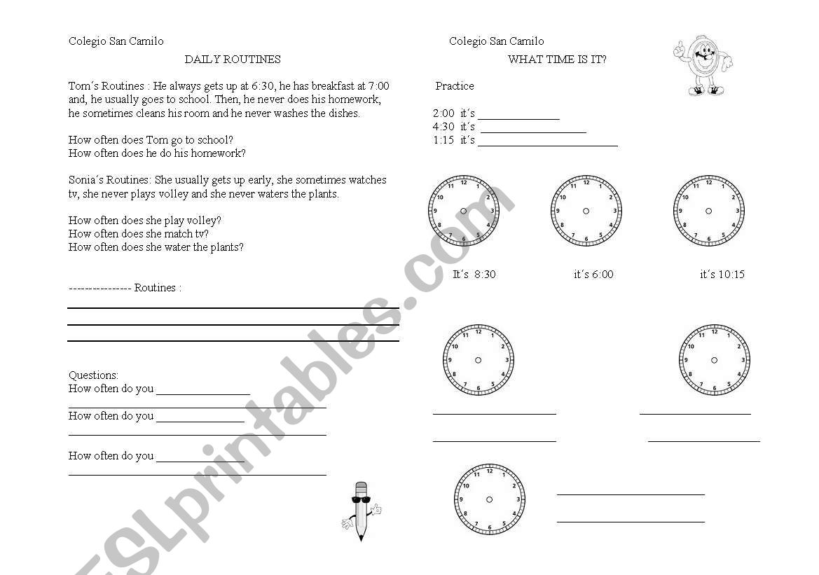 what time is it? worksheet