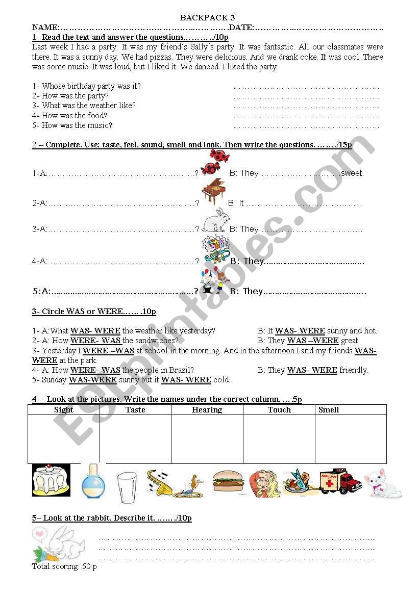 BACPACK 3 UNITS 5-6 worksheet