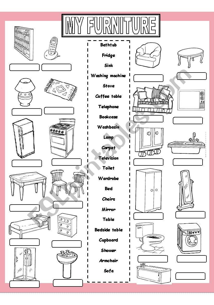 My Furniture worksheet