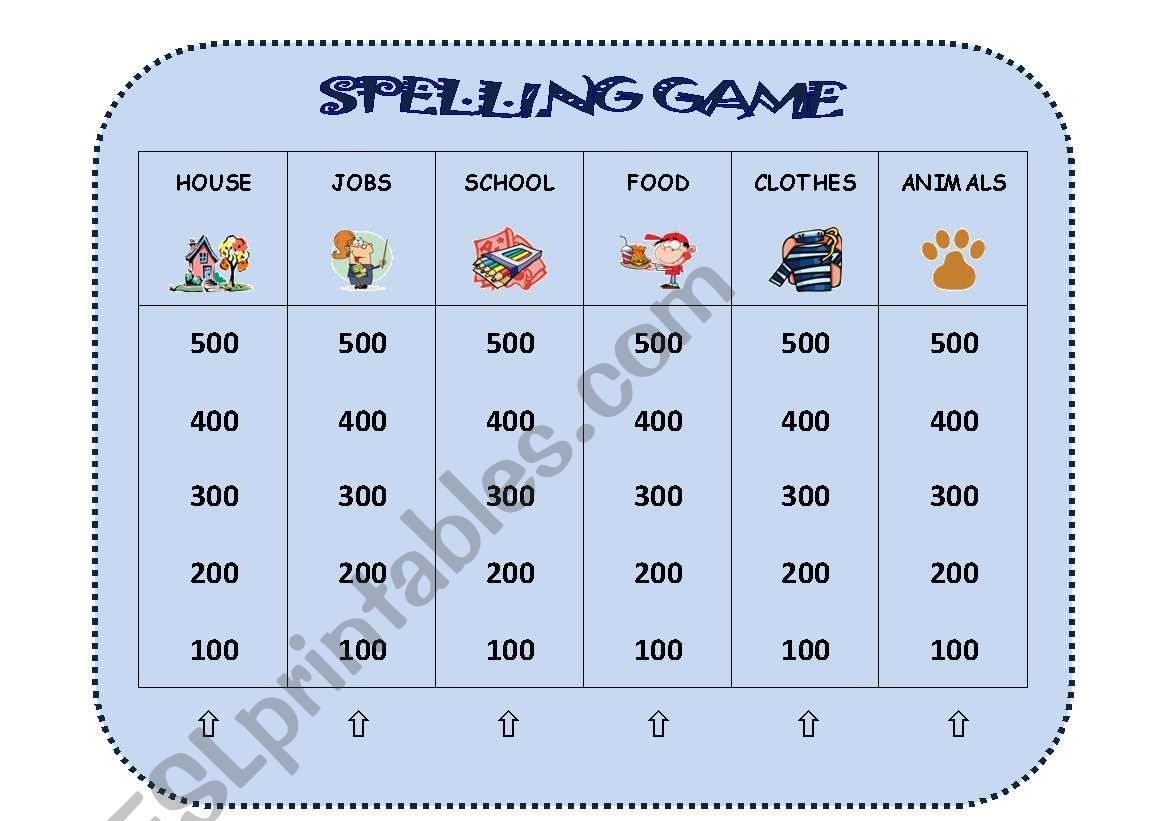 SPELLING COMPETITION worksheet