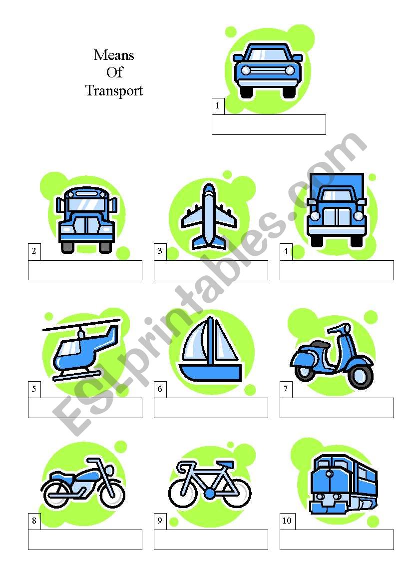 transports worksheet
