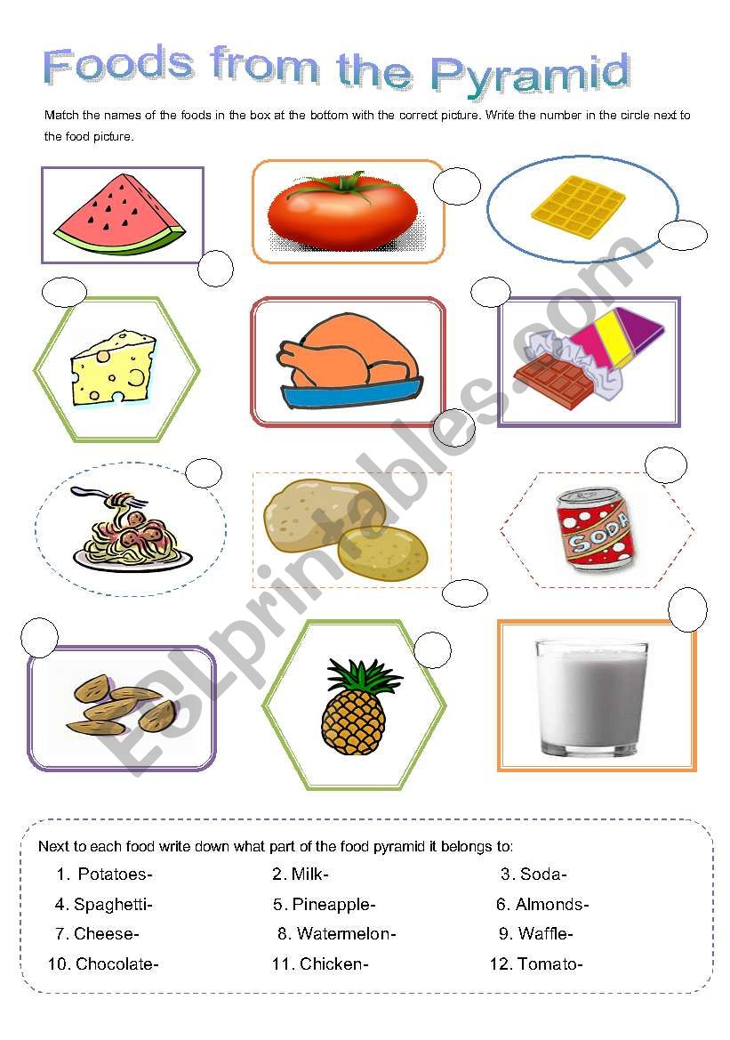 Foods from the Pyramid worksheet
