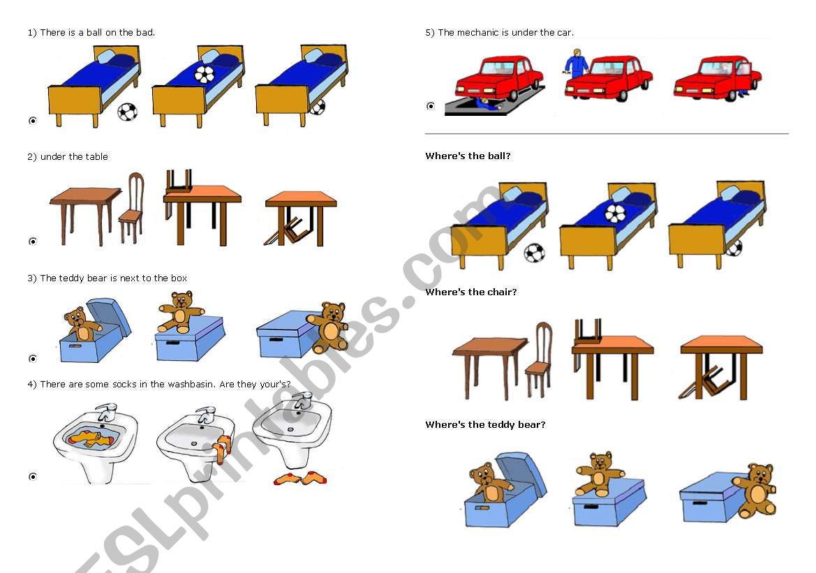 prepositions of place worksheet