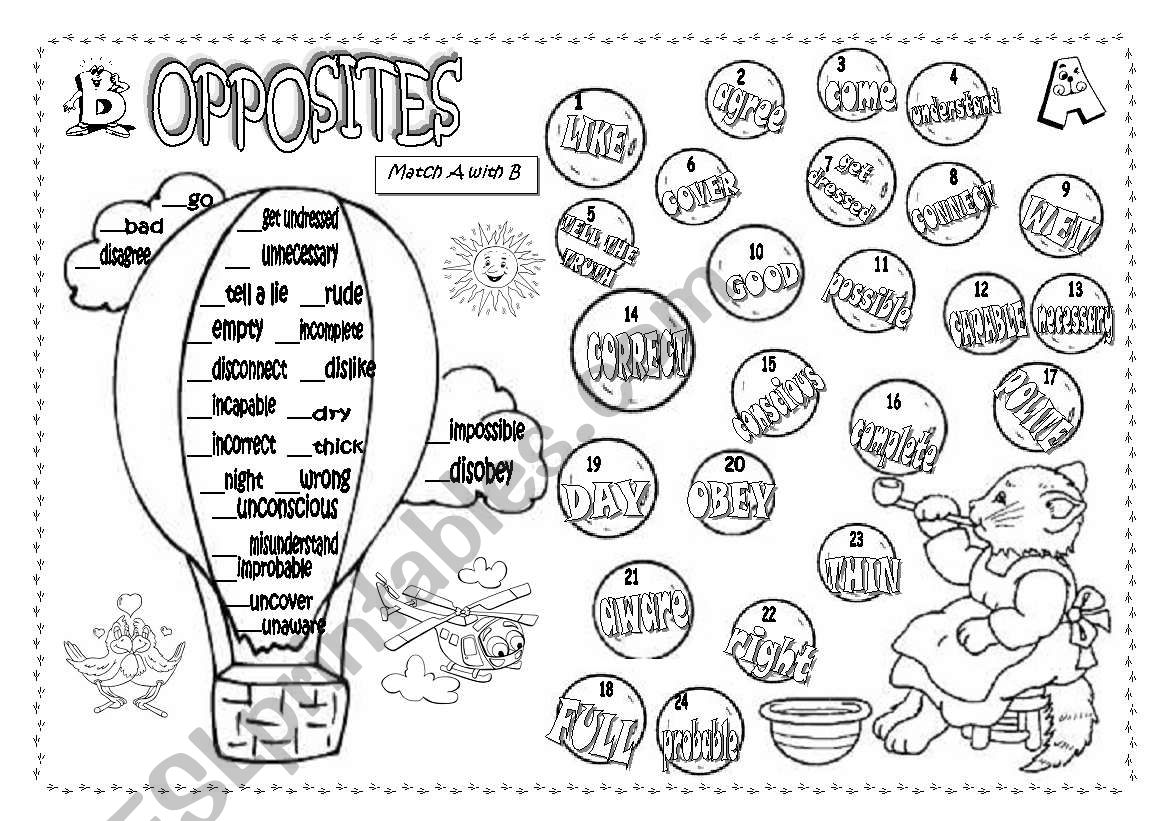 OPPOSITES worksheet