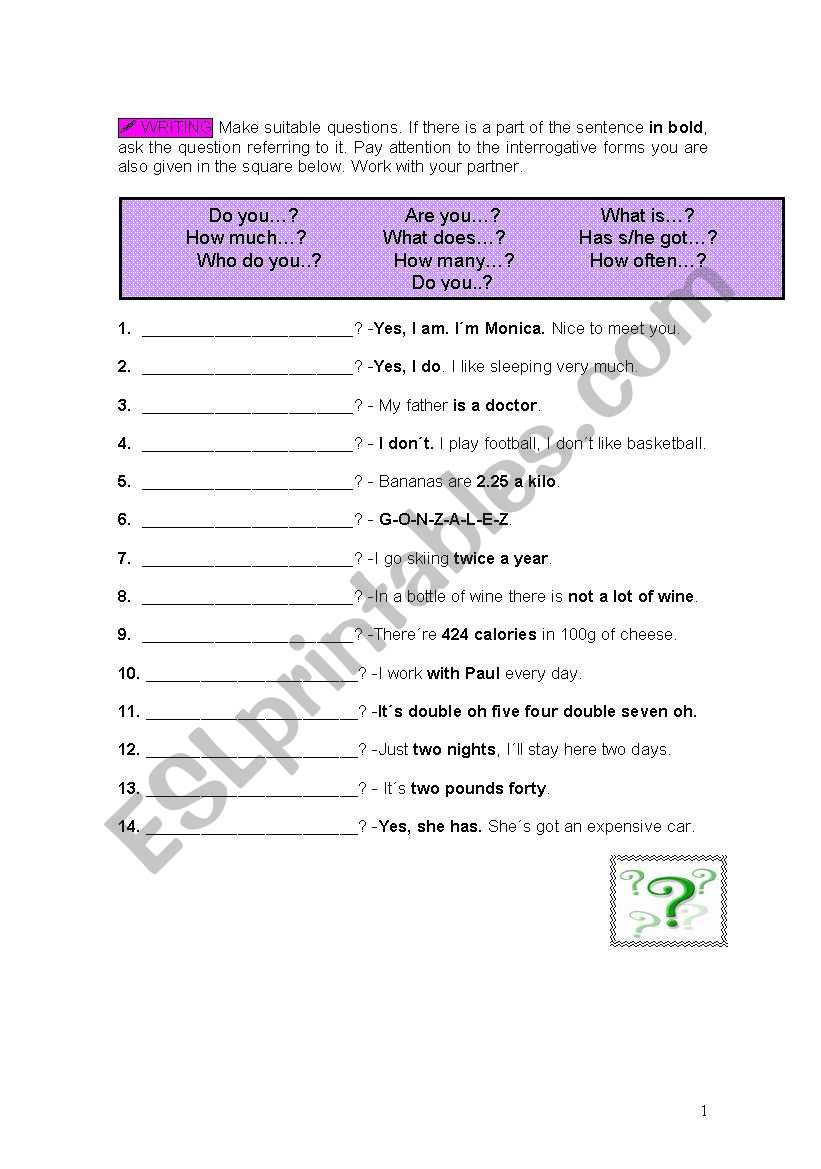 Make questions worksheet