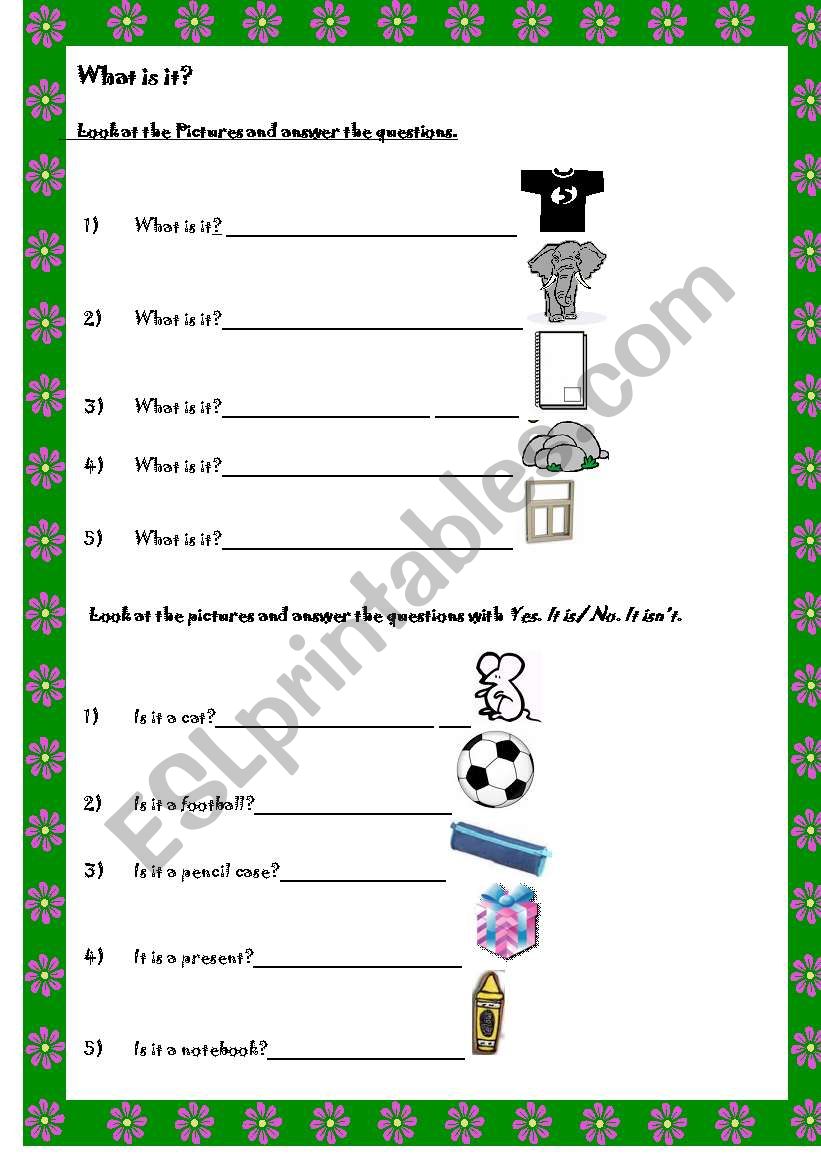 What s it?  worksheet
