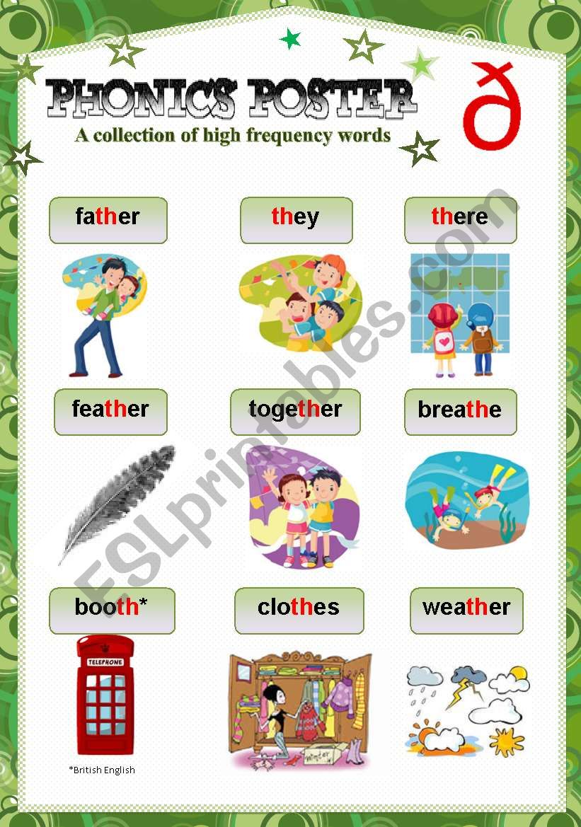 PHONICS POSTER 7 ( th sound) worksheet