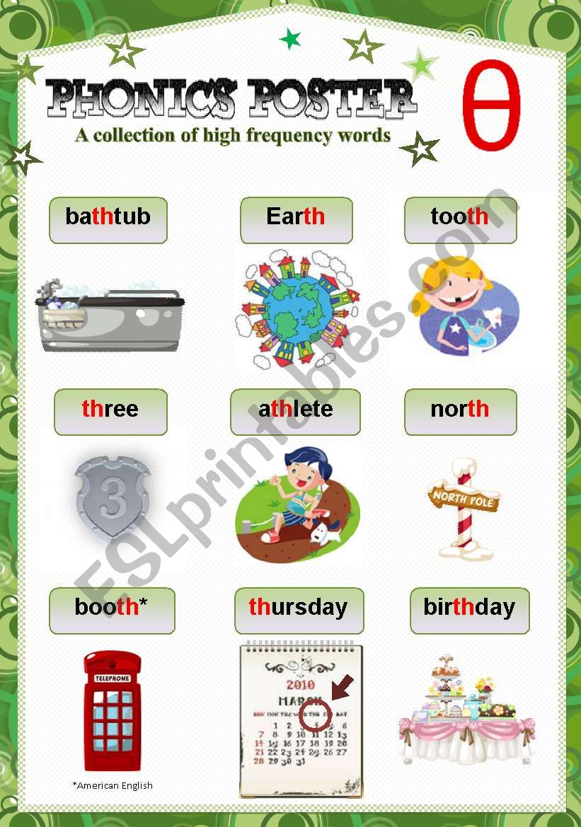 PHONICS POSTER 8 ( th sound) worksheet